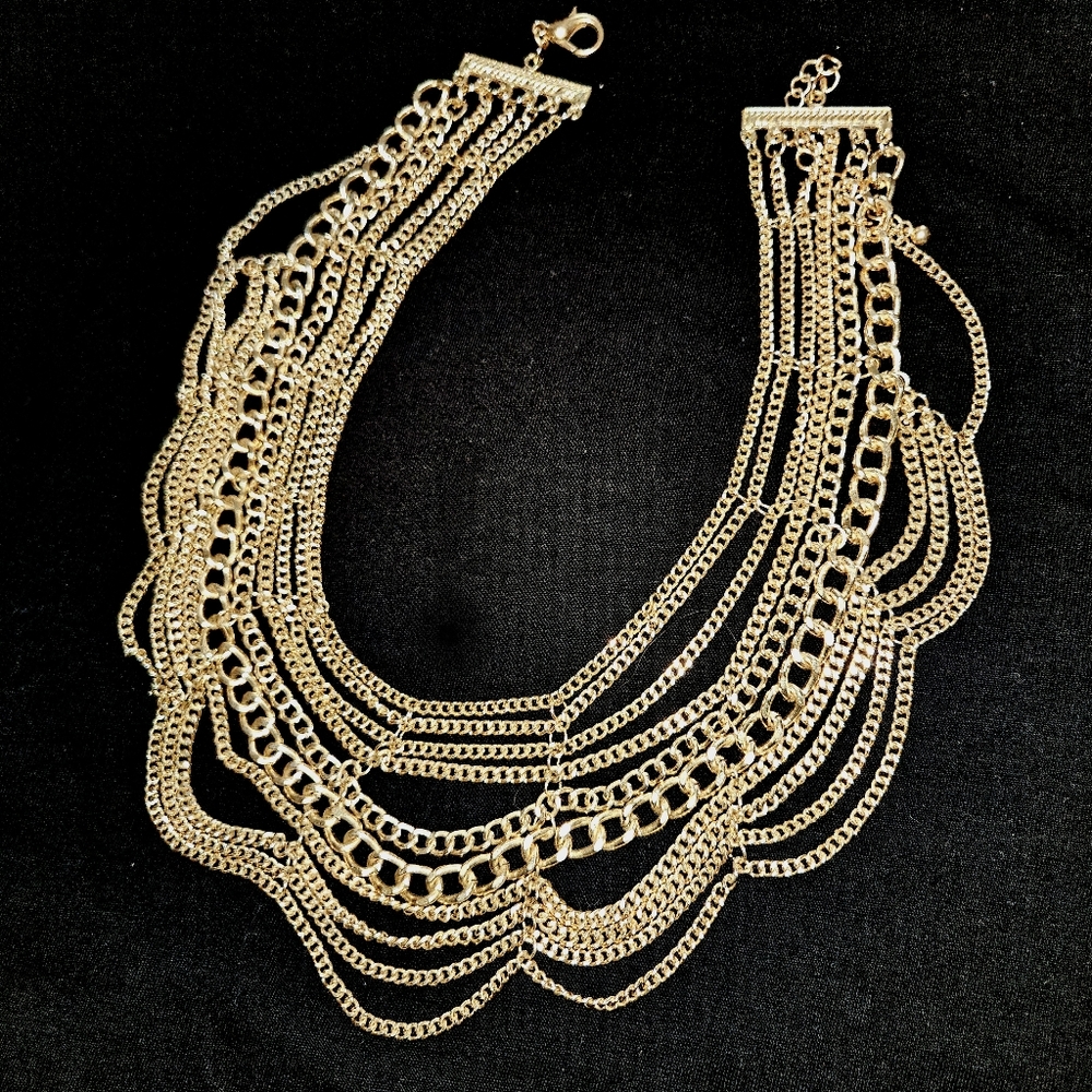 DOPE AF Multi Layer Gold-tone Chain